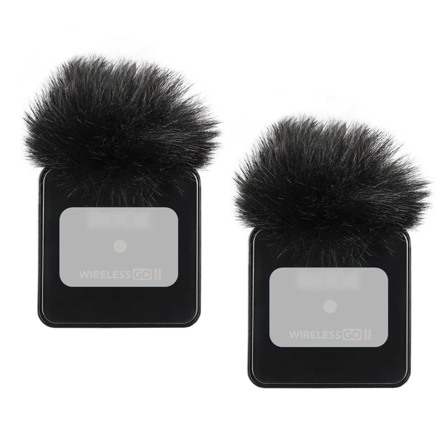 Premium Furry Windscreen Windshield Dead-cat for Rode Wireless Go Microphones (2PCs-Black, Rode Wireless Go II)