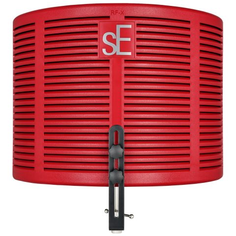 SE ELECTRONICS RF-X Reflexion Filter – Portable Microphone Isolation Shield for Recording Music, Podcasts & Voice-Overs – Four-Layer Acoustic Sound Shield for Home Recording Studio Equipment (Red)