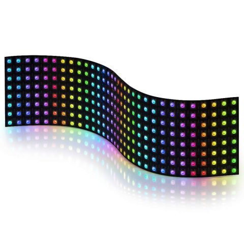 BTF-LIGHTING WS2812B RGB 5050SMD Individually Addressable Digital 8×32 256 Pixels 12.5in x 3.1in LED Matrix Flexible FPCB Full Color Works with SP802E,etc Controllers Image Video Text Display DC5V