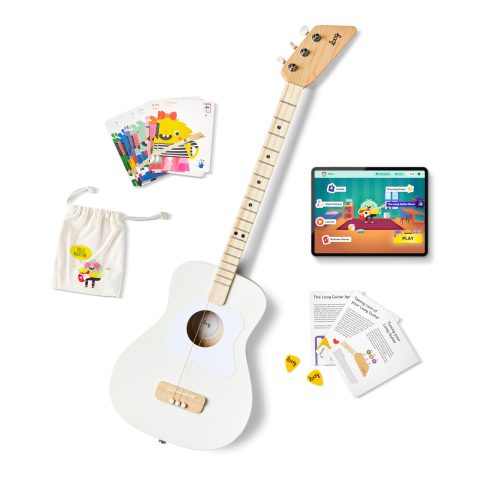 Loog Pro Acoustic kids Guitar 3-strings Ages 6+ Learning App and Lessons Included White