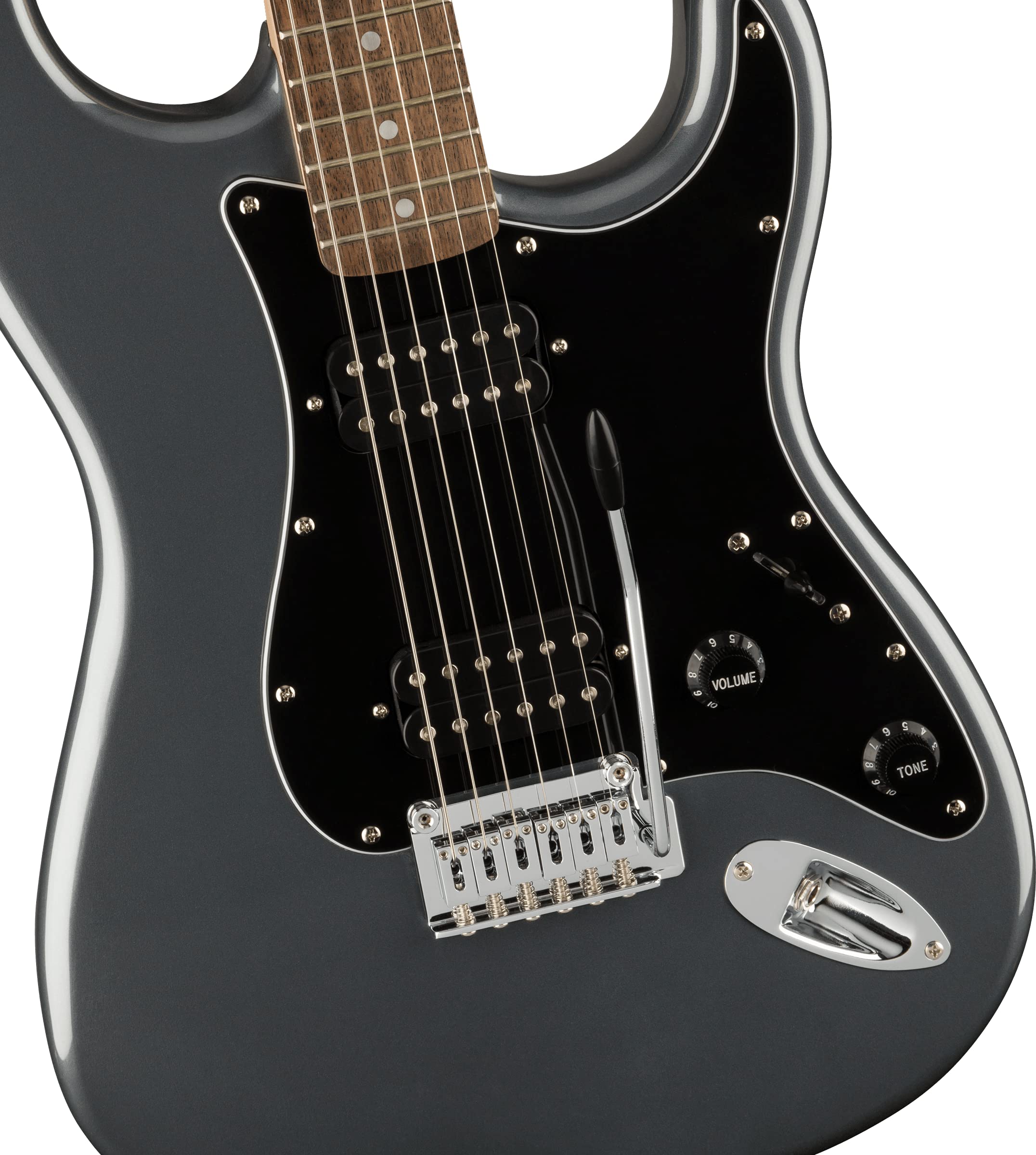 Fender Squier Affinity Series Stratocaster Electric Guitar, Charcoal Frost Metallic, Laurel Fingerboard