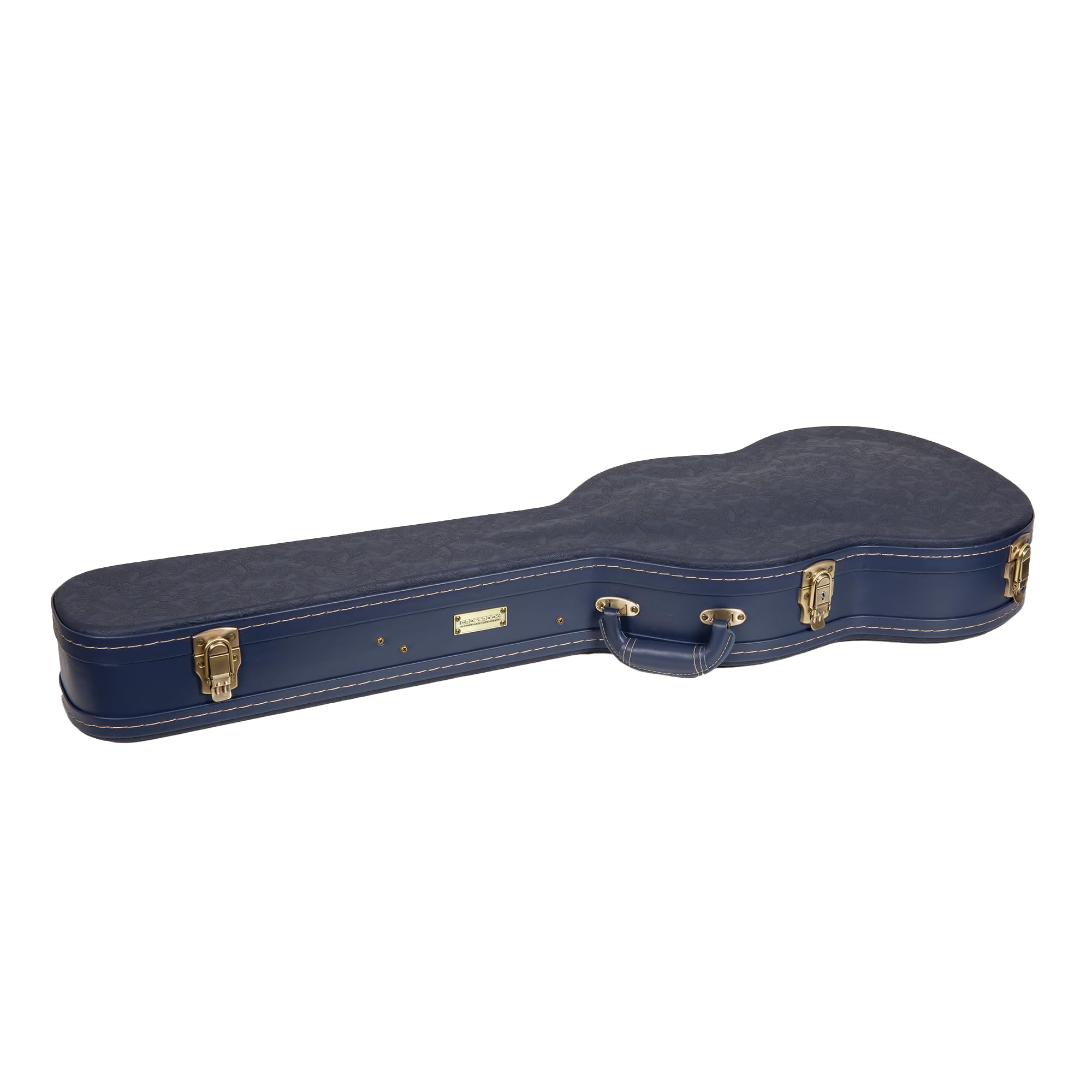 Crossrock Relief Series SG Guitar Case for Gibson SG Style Electric Guitars | Carved Ocean Blue Finish, Deep Scarlett Velvet Interior, Lock (CRW630SGOB)