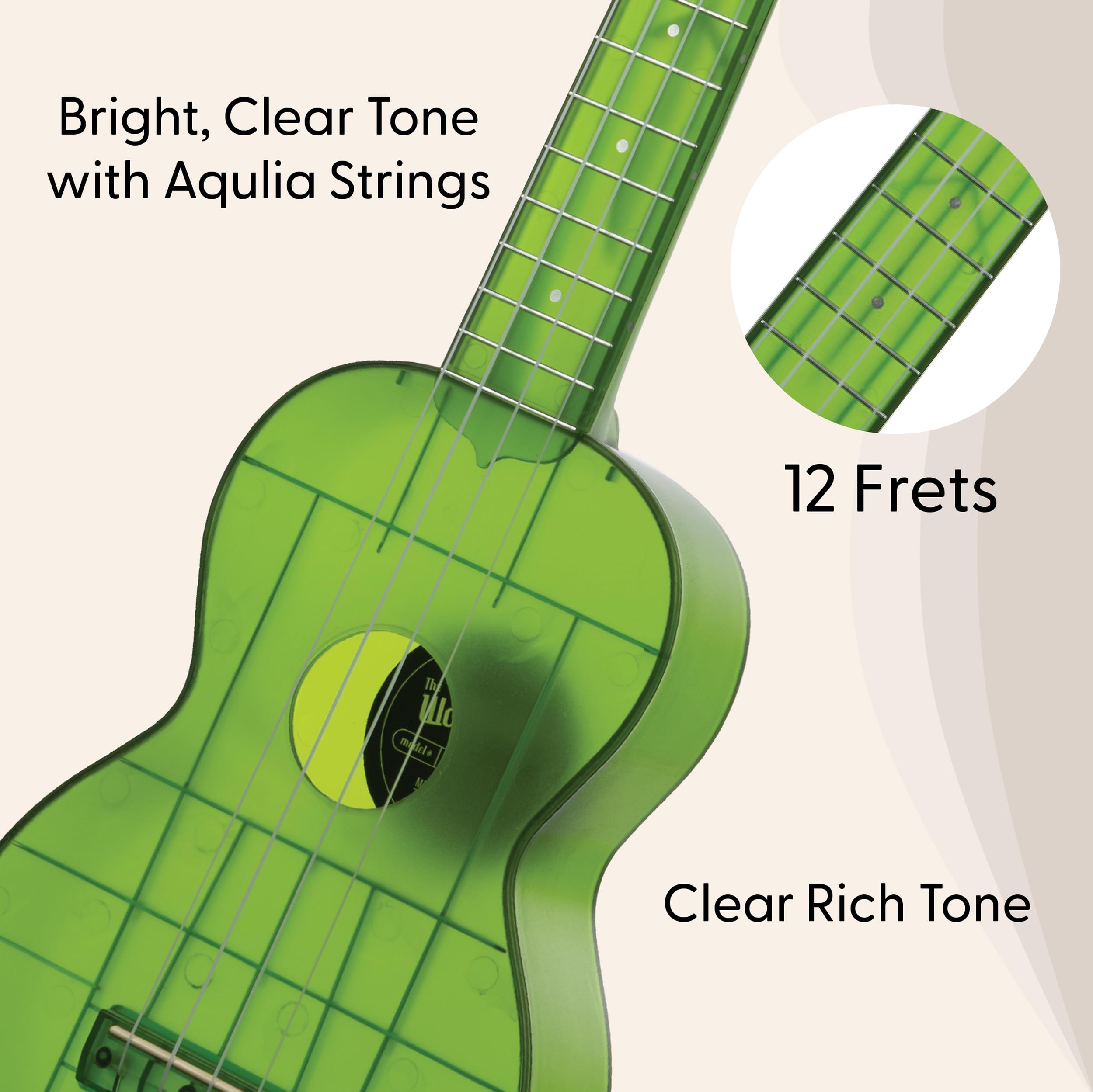 Kala KA-WMT Soprano Waterman Sea Glass Ukulele – Jade Green