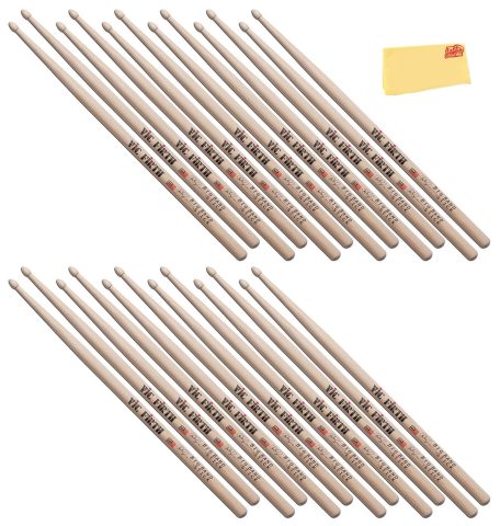 Vic Firth SPE3 Signature Series Peter Erskine Big Band Drumsticks – 12-Pack Bundle with Austin Bazaar Polishing Cloth