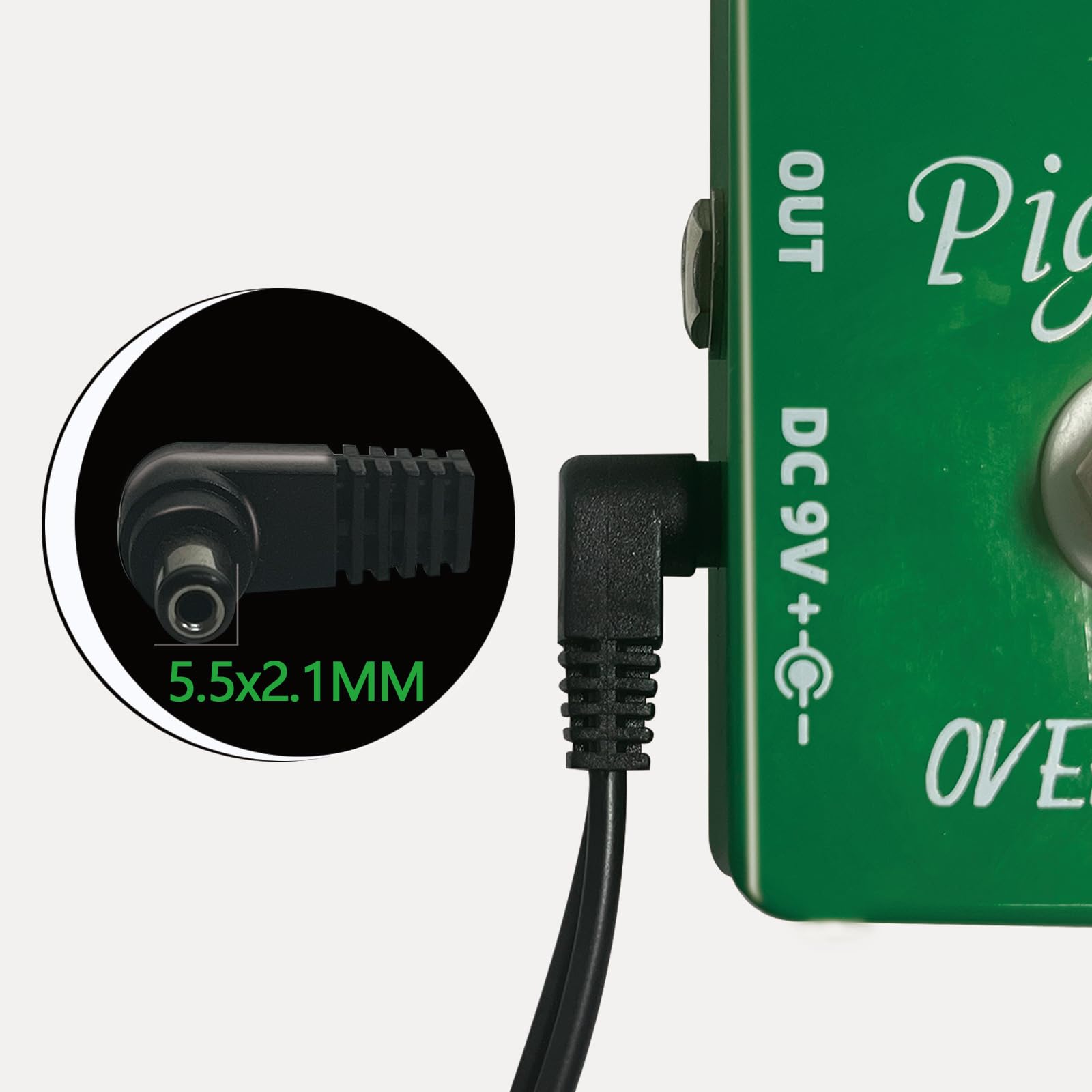 Pigtone Guitar Pedal Power Supply Adapter 9V DC 1A Tip Negative 3 Way Daisy Chain Cables for Guitar Effect Pedal(Tip Negative)