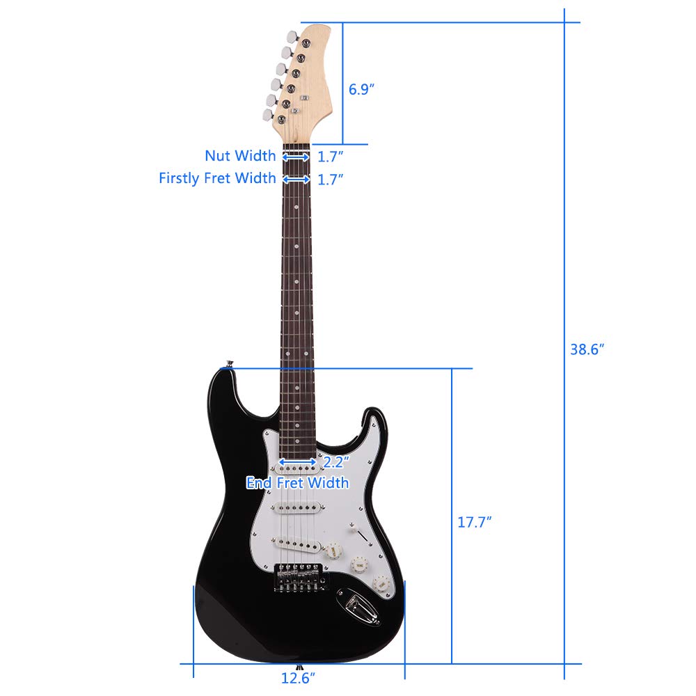 Ktaxon 39 Inch Electric Guitar Solid Body Beginner Kit with Gig Bag Red