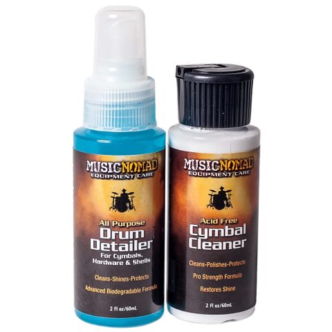 MusicNomad Cymbal Cleaner & Drum Detailer Pack, 2 oz (MN117)