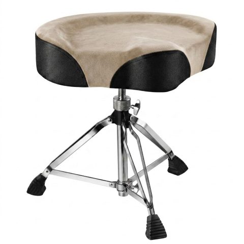 Augioth Height Adjustable Drum Stool, Memory Foam, Creamy White Velvet