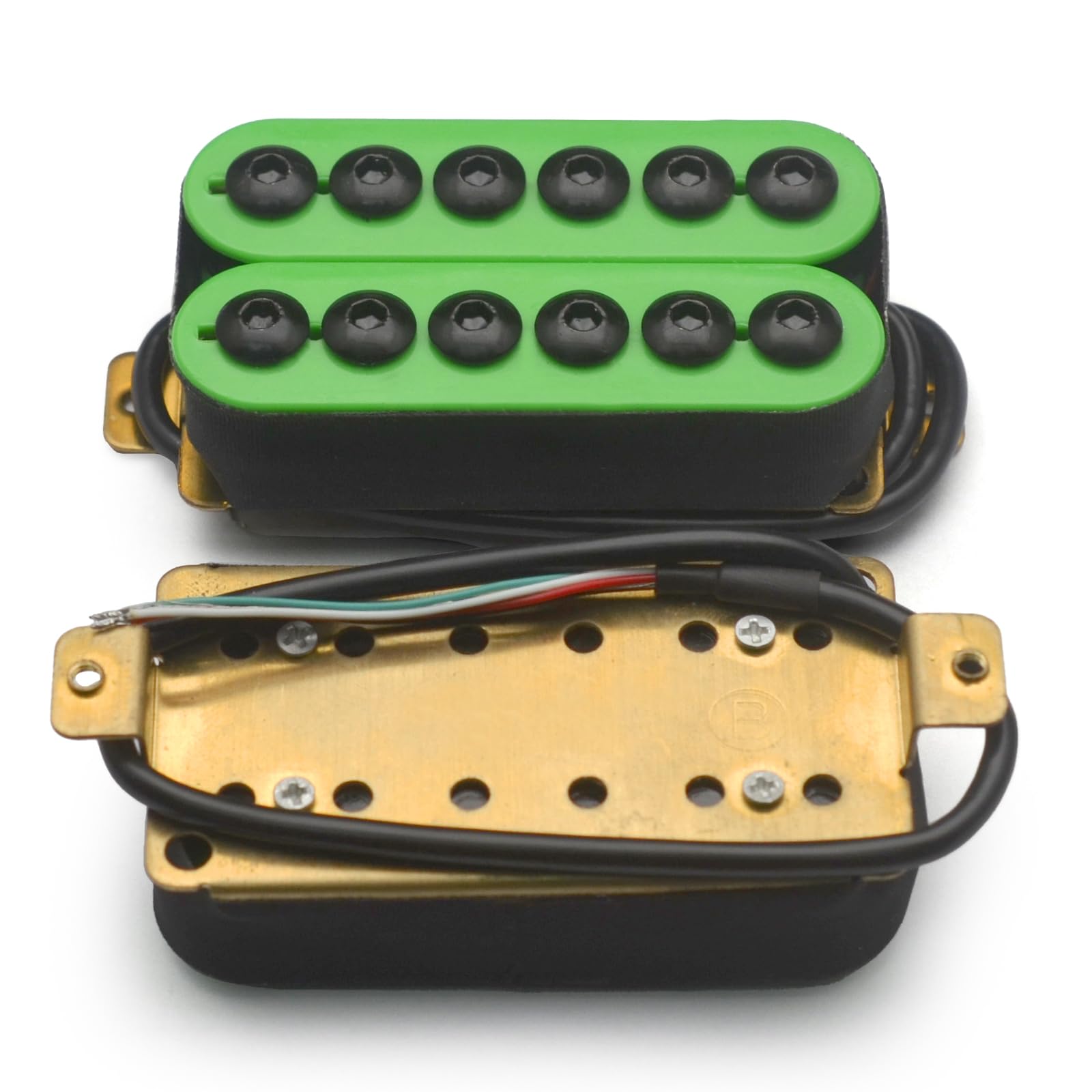 SAPHUE Adjustable Metal Double Coil Electric Guitar Pickups Humbucker Punk Neck/Bridge Pickup (Green)