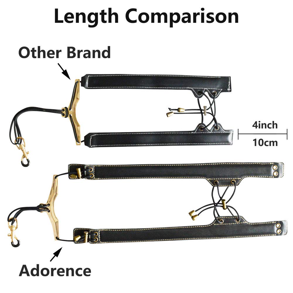 adorence Saxophone Shoulder Strap – Handmade Leather Saxophone Harness Strap, No Neck Stress, Lengthened for Tenor/Baritone/Alto – Red