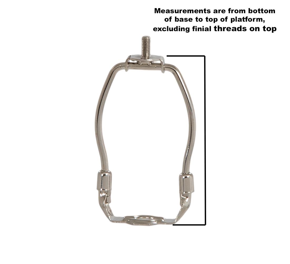 B&P Lamp® Small 6 Inch Regular Weight Lamp Shade Harp Holder for Table and Floor Lamps, Polished Nickel Finish