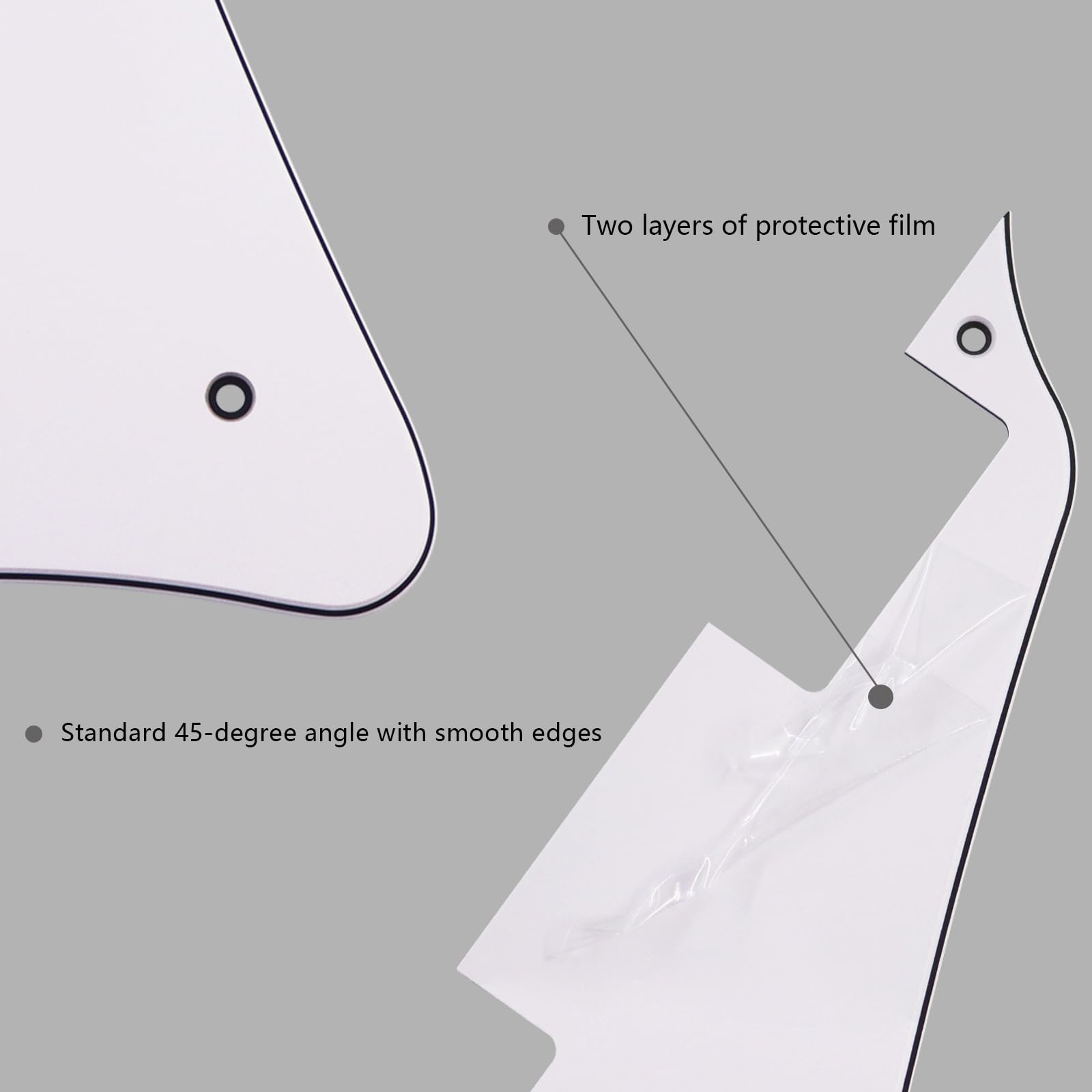 Phrilam Electric Guitar Pickguard Set for Gibson Les Paul, White 3Ply