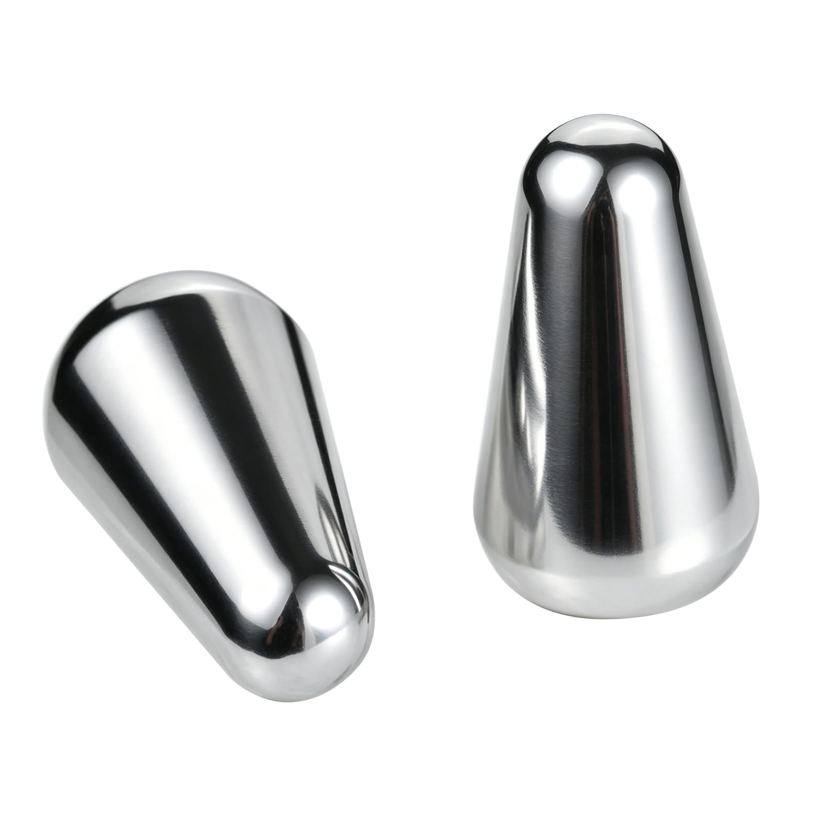 2pcs Guitar 5 Way Pickup Switch Tip Metal Switch Cap Knob for Strat Tele Guitar Parts(Chrome)