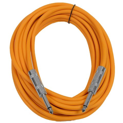 Seismic Audio – SASTSX-25 – 25 Foot TS 1/4″ Guitar, Instrument, or Patch Cable Orange