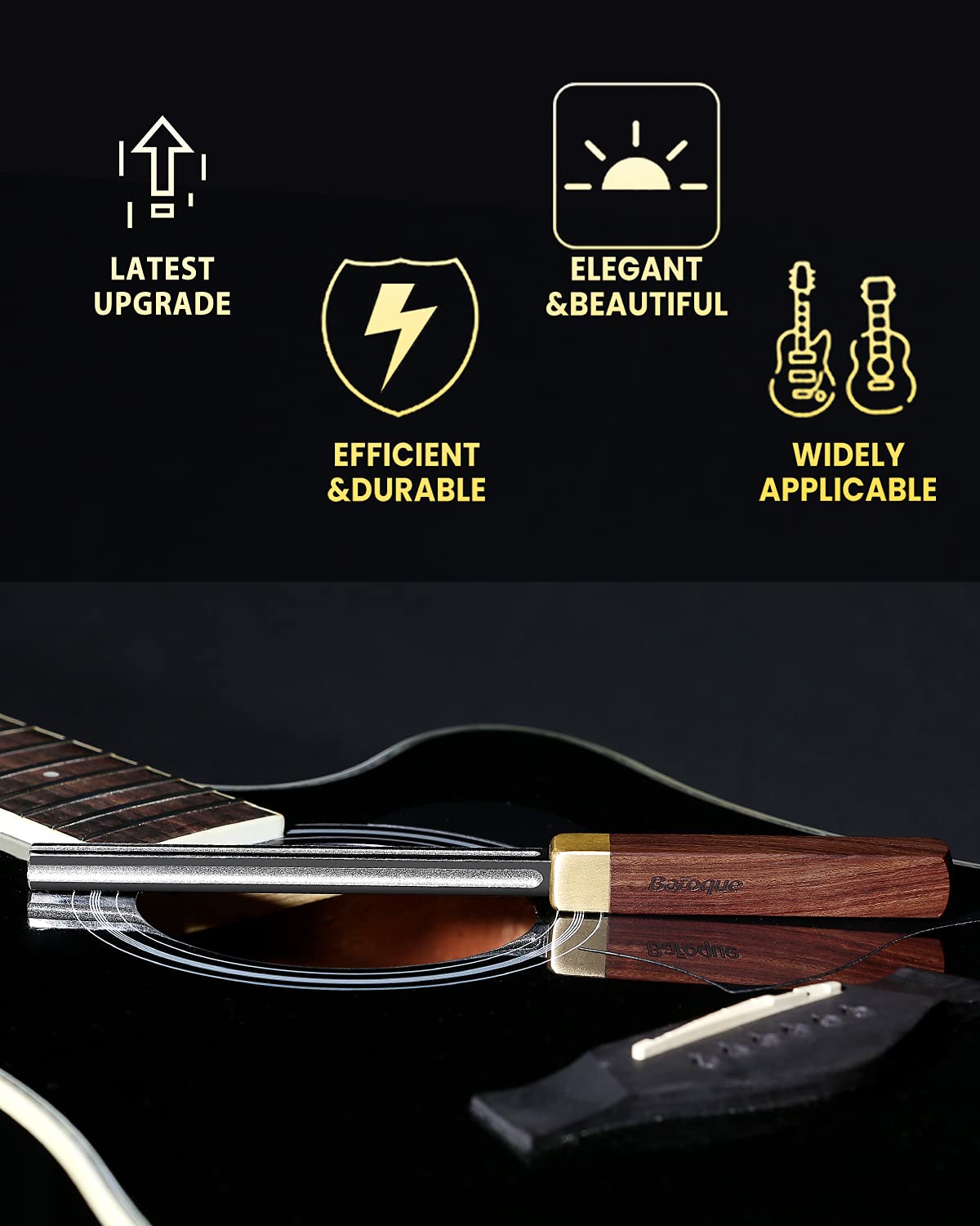 Baroque Diamond Fret Crowning File – 4th Gen Guitar Tool with 3 Radius Slot