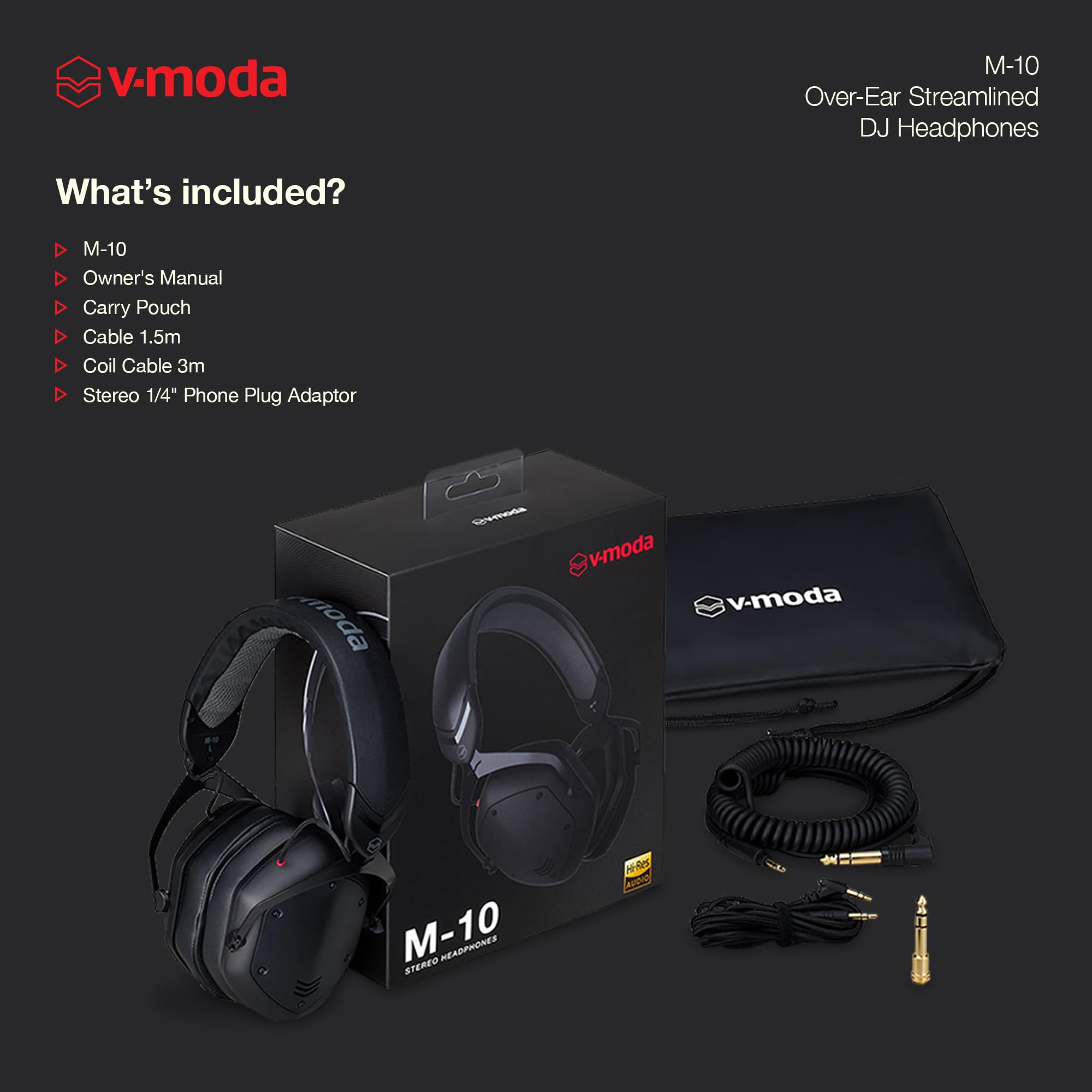 V-Moda M-10 Over-Ear DJ Headphones, Black