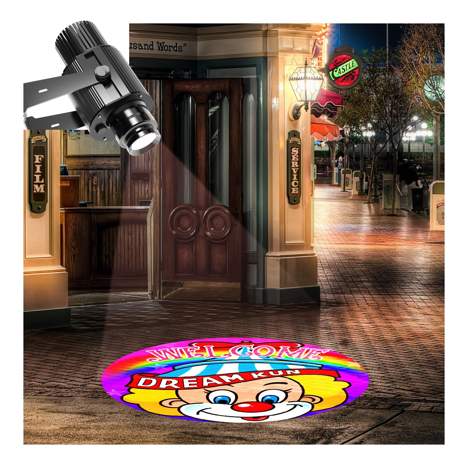 Custom Logo Projector Lights Custom GOBO projectors for Store Business or Wall Outdoor Waterproof ip67 HD led for Shop Advertising and Wedding 35W