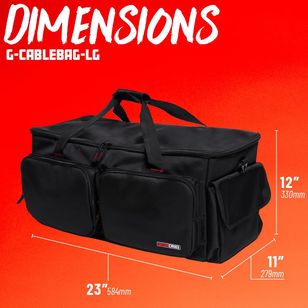 Gator Cases Cable & Accessory Organization Gig Bag, Large | 11″ x 23″ x 12” (G-CABLEBAG-LG)