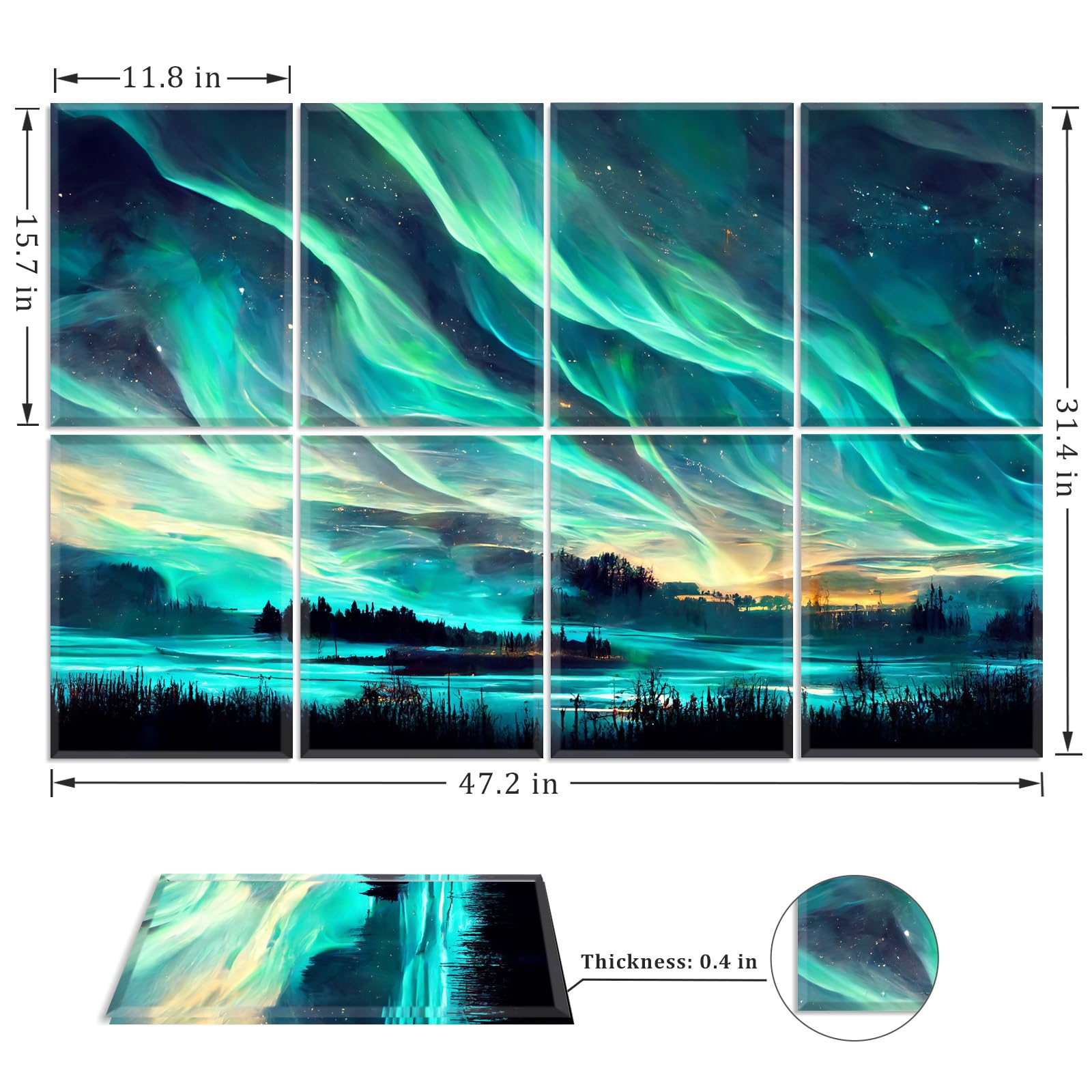 Art Acoustic Panels, 48″X32″ Self-adhesive Soundproof Wall Panels, 8 Pack Decorative Acoustical Wall Panel Sound Absorbing Panels Sound Dampening Panels for Home
