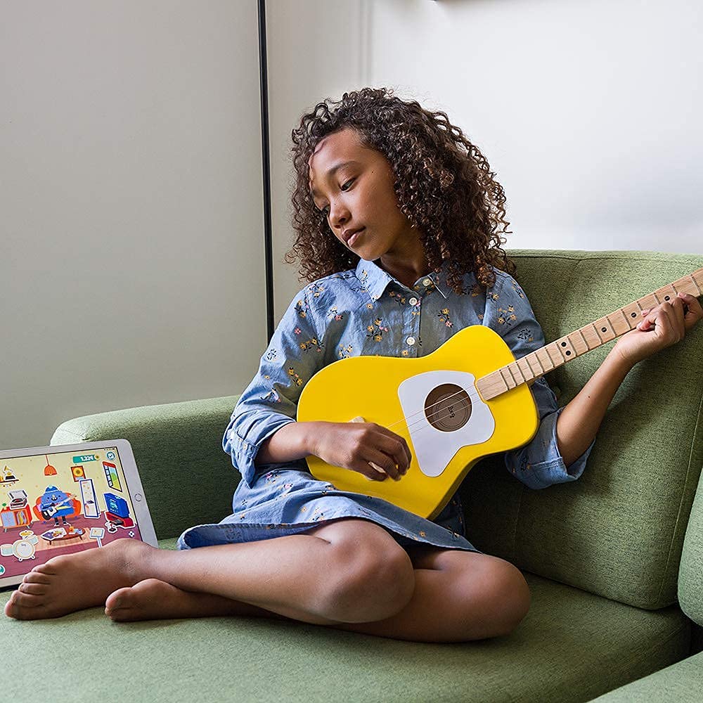 Loog Pro Acoustic kids Guitar 3-strings Ages 6+ Learning App and Lessons Included Yellow