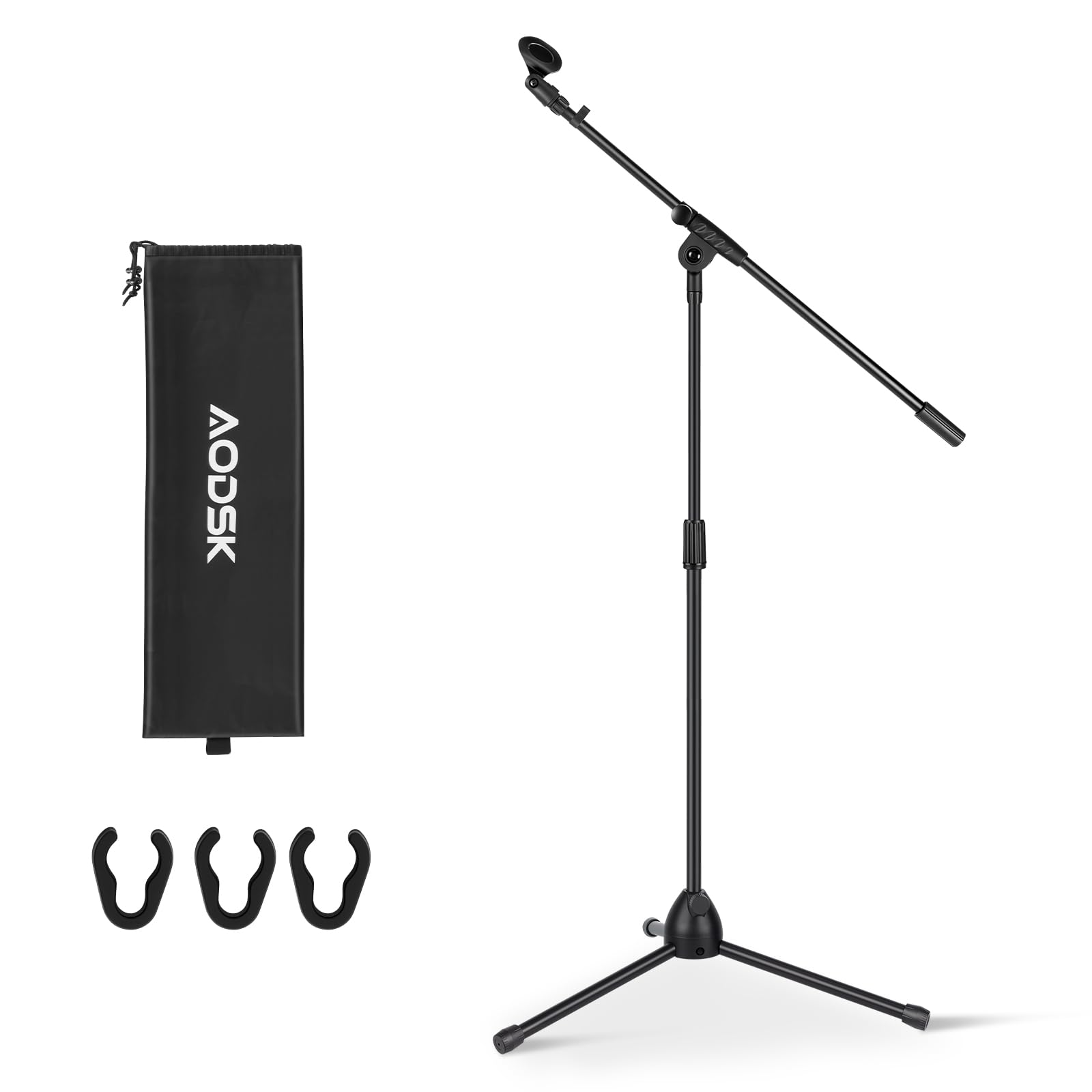AODSK Deluxe Tripod Mic Stand with Boom Arm&Twist Clutch (Upgraded Version)