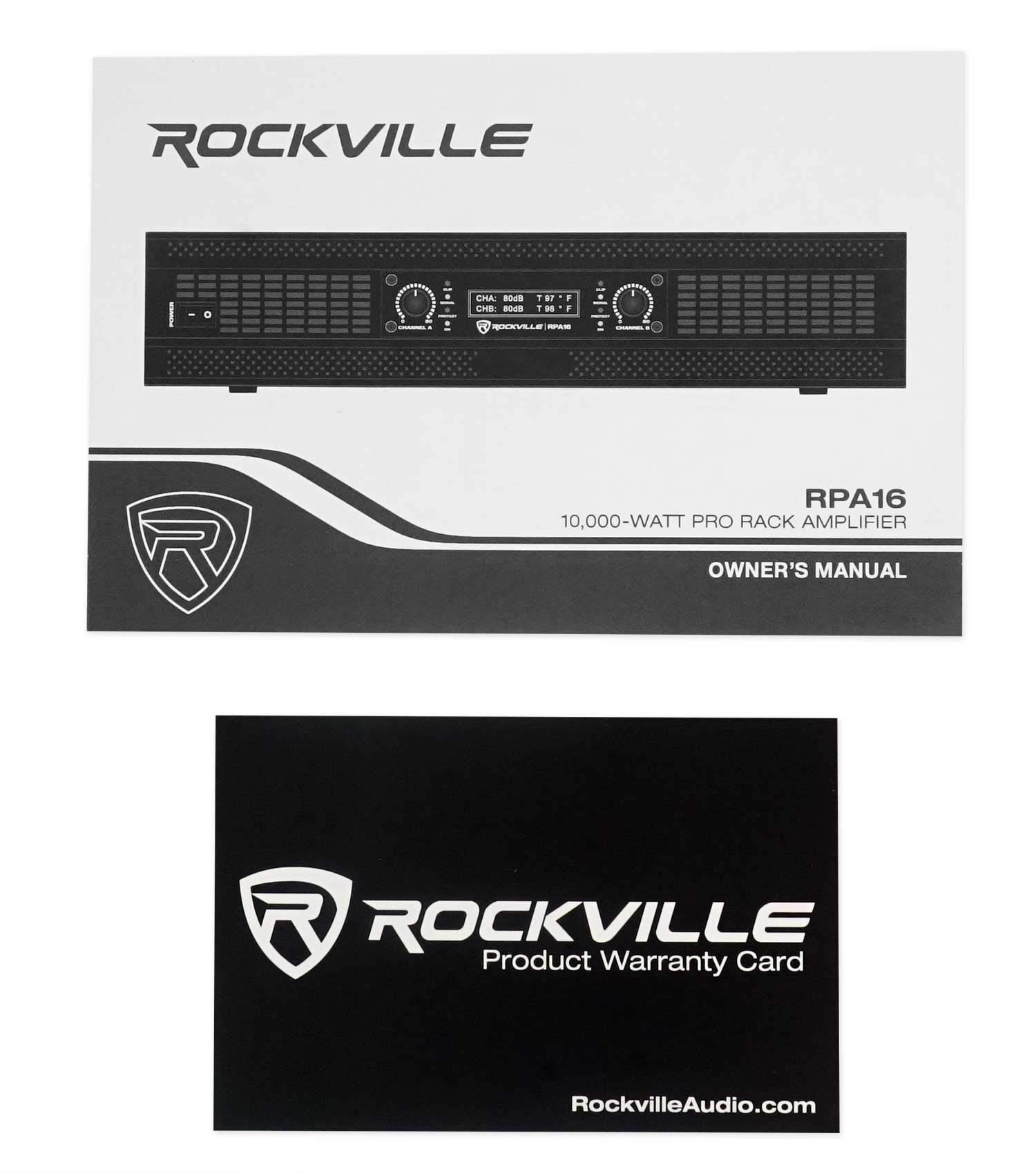 Rockville RPA16 2-Channel Professional/DJ Rack Mount Power Amplifier