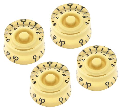 Vintage Forge Cream Speed Knobs Compatible with Epiphone Les Paul SG Electric Guitar (Set of 4) Fits 18 Coarse-Spline Import (Metric) Split Shaft Pots Recessed RS18M-CRM4