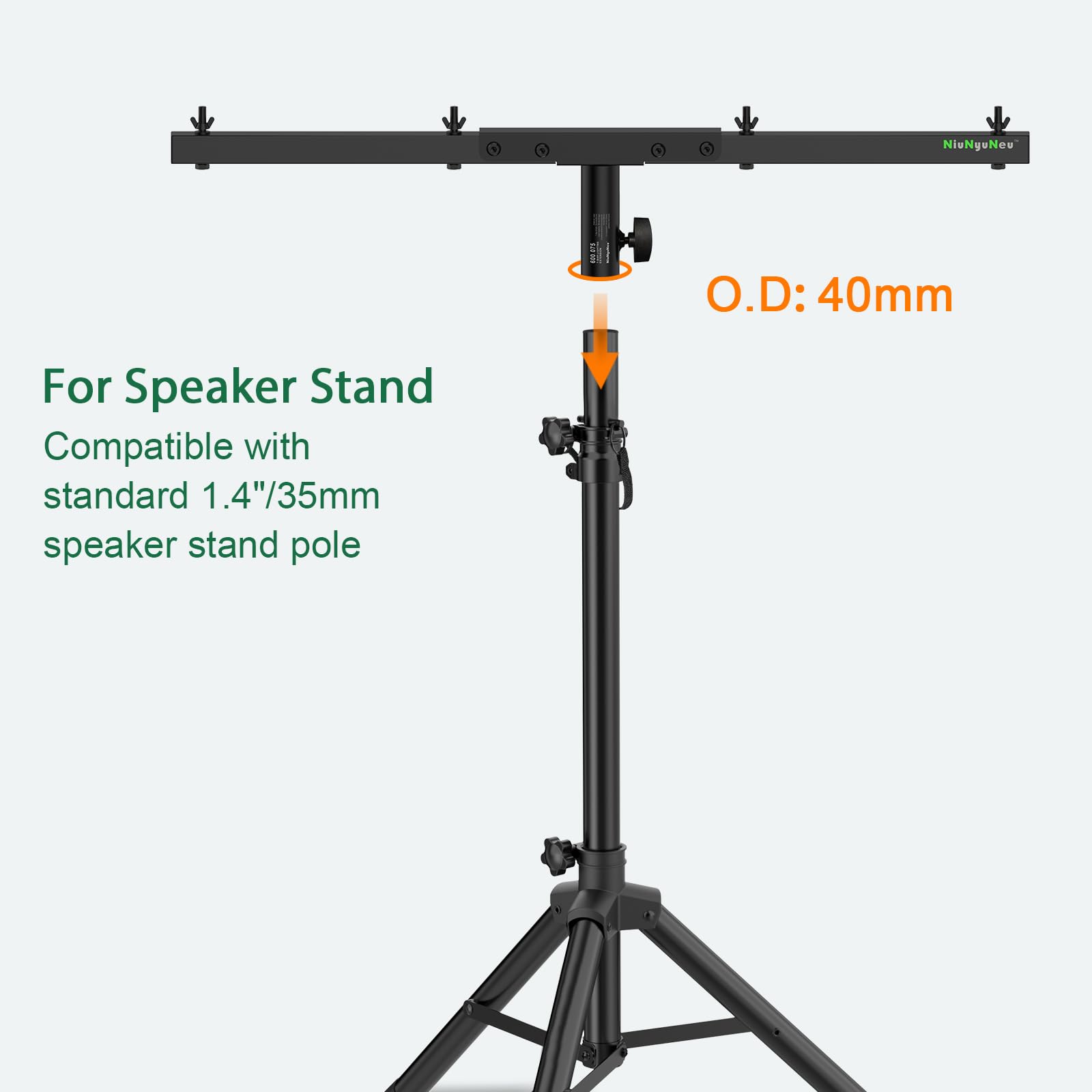 NiuNyuNeu DJ Light T-Bar Extension Cross Bar Mount for Tripod Stand, 2-Pack