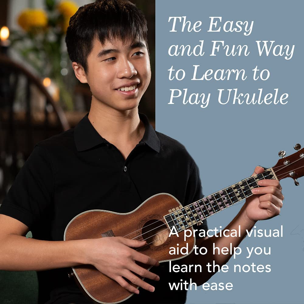 Fantastic Finger Guide for Ukulele – Fretboard & Fingerboard Stickers for Soprano, Concert & Tenor – Learn to Play, Frets 1–12 – Ukulele Learning Accessory