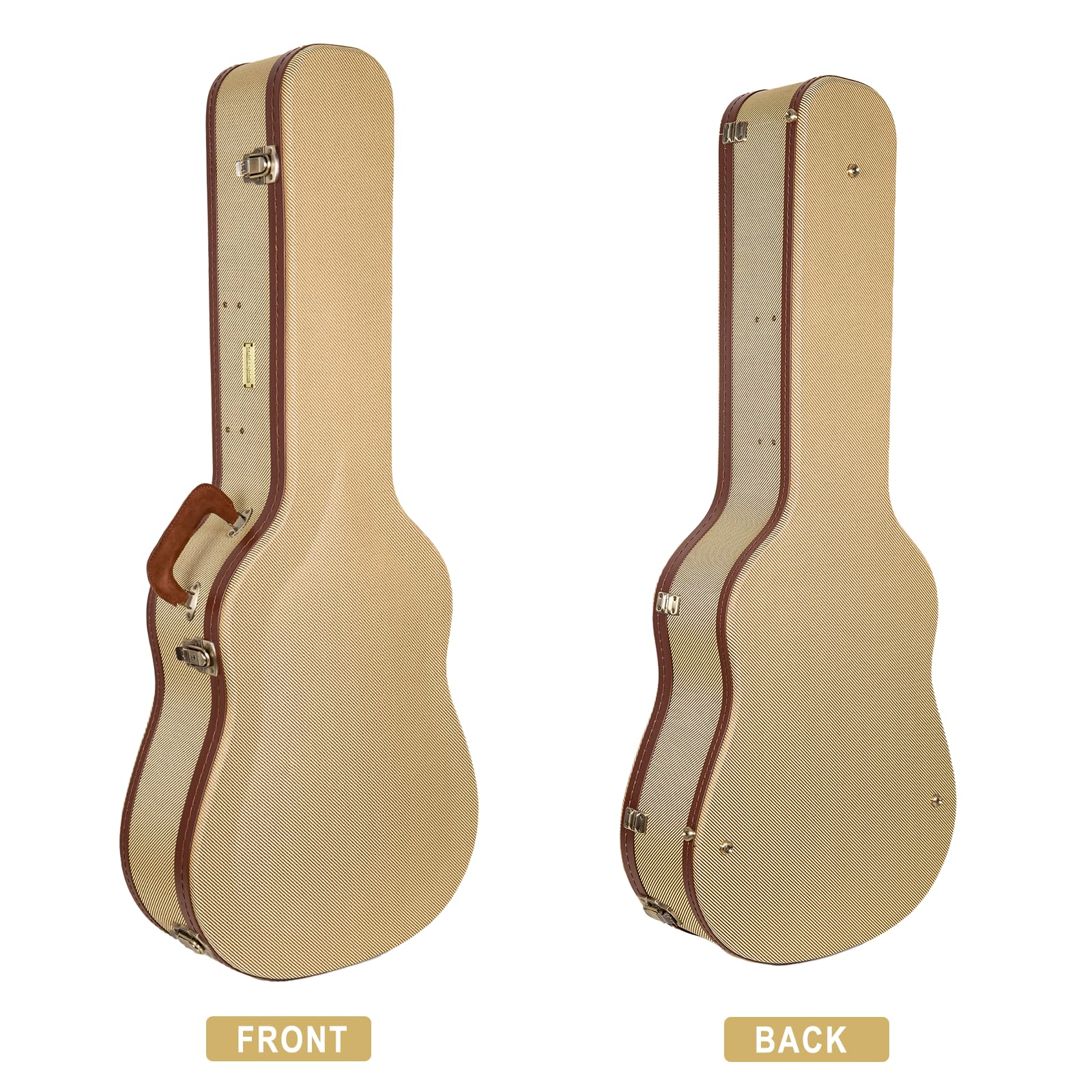 Crossrock Master Series 000 12-Fret Acoustic Guitar Case | Classic Tweed Exterior, Re-Engineered Wooden Shell, Leather Handle & Deep Red Velvet Interior(CRW720-00012FT)