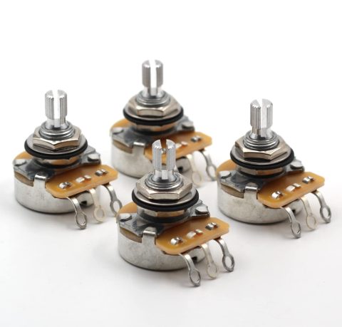 The Art of Tone Electric Guitar Parts Kit: Audio Taper CTS 500k Pot: Set of 4 (4X) Split Shaft, Replacement for Fender Potentiometer.