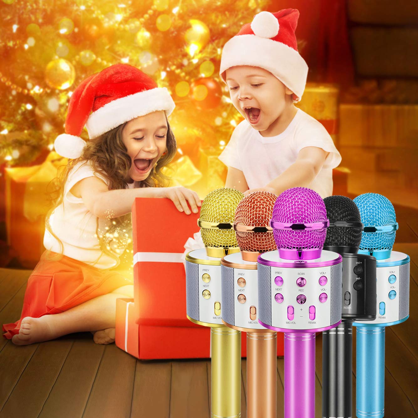 Viposoon Popular Toys for 4-12 Year Old Girls, Wireless Bluetooth Microphone for Kids Music Toy for 5-11 Year Old Kids Girl Party Gift Age 4-12 Girl