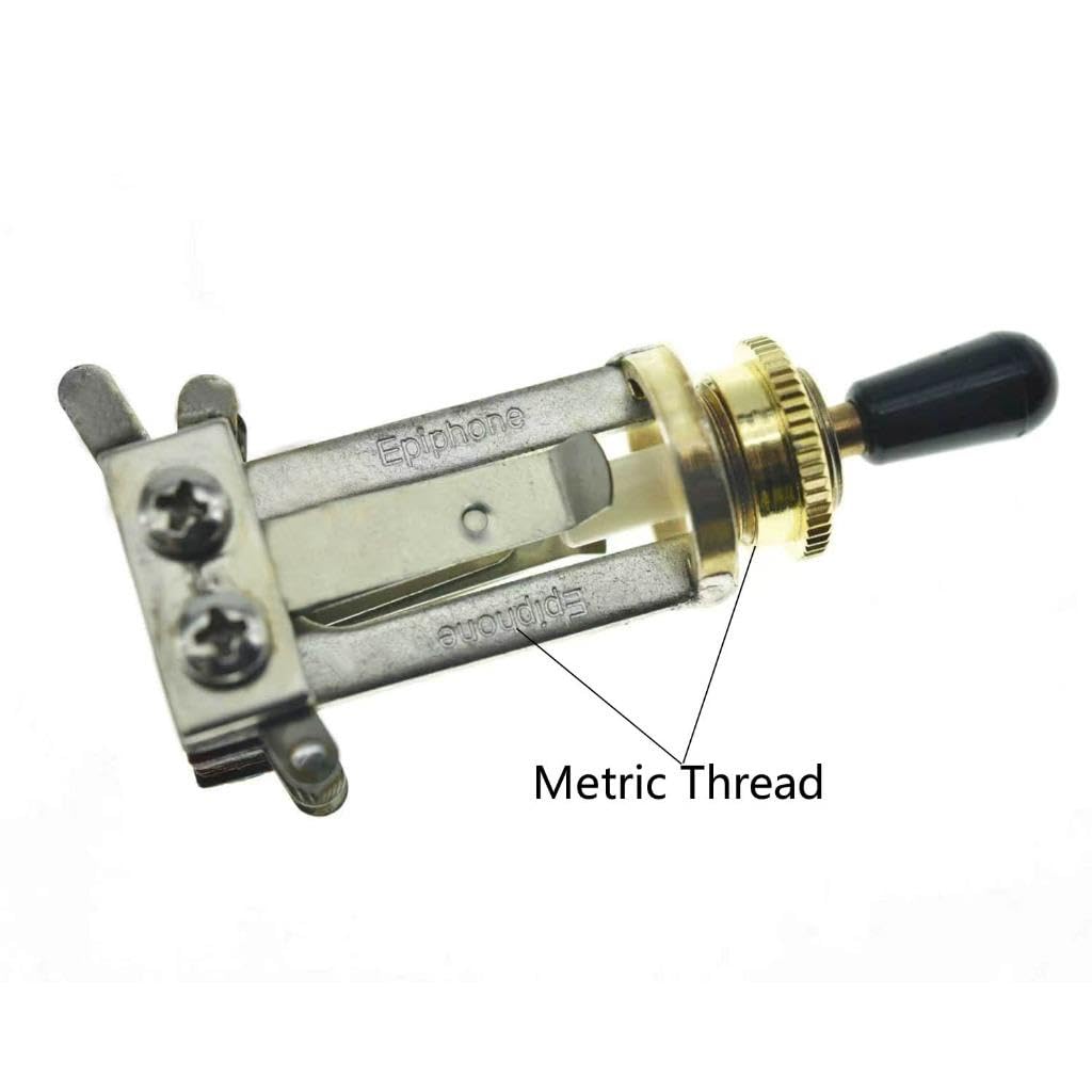 KAISH 2* Brass Metric M12 Guitar Toggle Switch Deep Recessed Nut for Epiphone Les Paul/Import Toggle Switches Gold