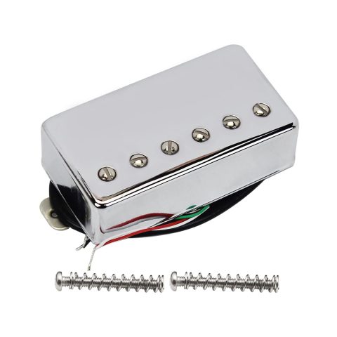 FLEOR Humbucker Pickup Ceramic Guitar Bridge Pickup Set Chrome Fit LP Style Electric Guitar