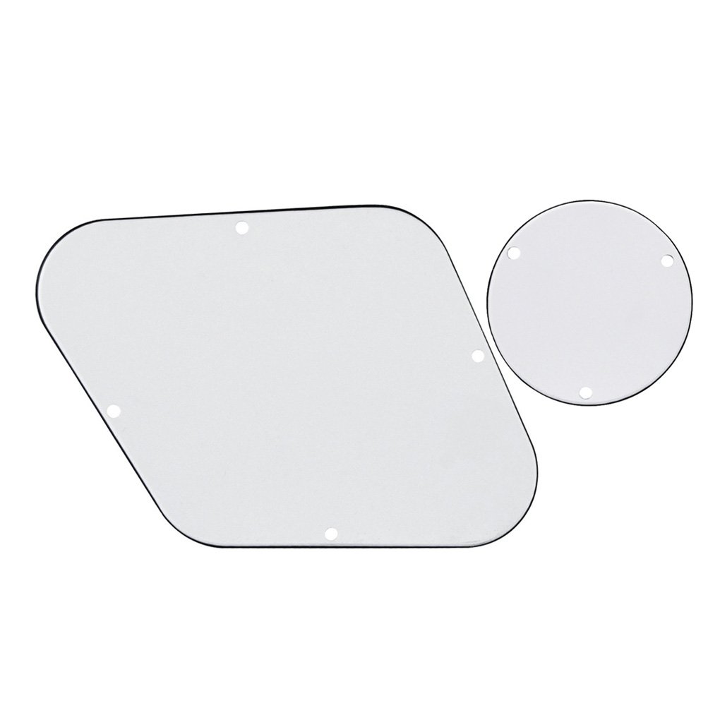 FLEOR 4Ply White Pearl Pickguard Back Plate Screws Set & Toggle Switch Plate(White) & Bracket Fit LP Style Guitar Pickguard Replacement