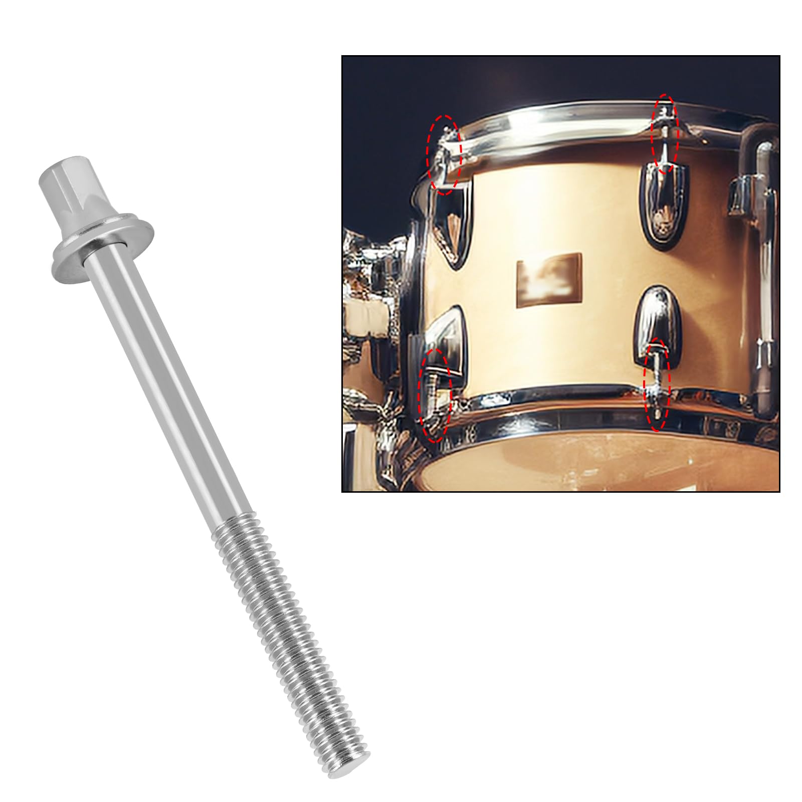 EASTROCK Drum Tension Rods Drum Screw 6 Pack M5X3 1/8 Inch