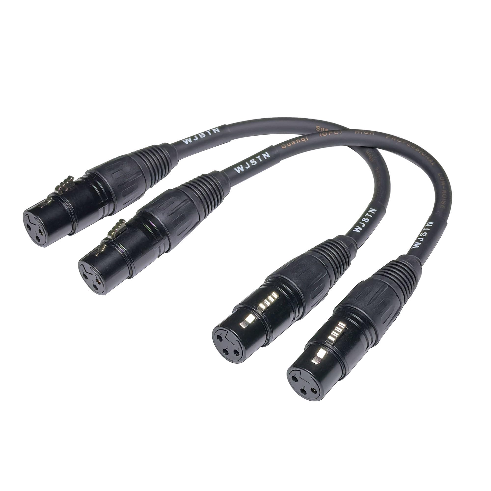 WJSTN Suanqi XLR Cables Microphone Cable Mic Cord XLR Female to Female Adapter Microphone Cord 3-Pin Stage & Studio, Oxygen-Free Copper (OFC) 6in 2Pack