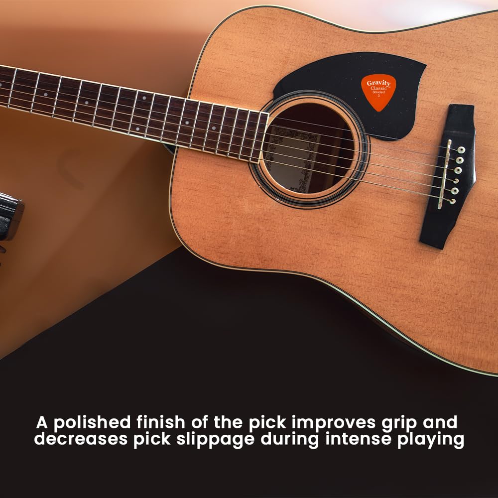 Gravity Picks Classic Guitar Pick – 3.0mm Orange – Polished