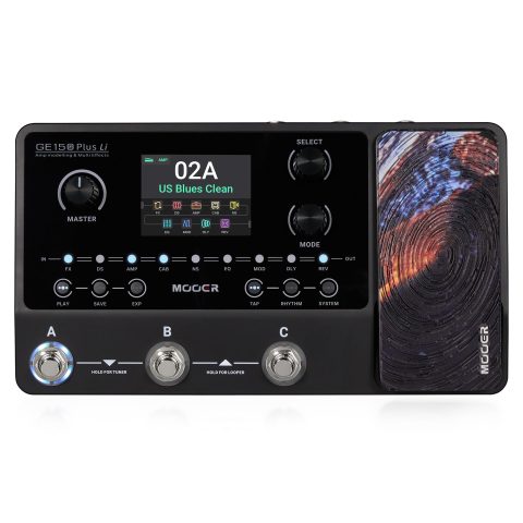 MOOER GE150 Plus Li Portable Multi Effects Pedal Battery-Powered Looper Three Footswitches Drum Machine with Expression, IR Loader, Preamp Pedal for Guitar and Bass