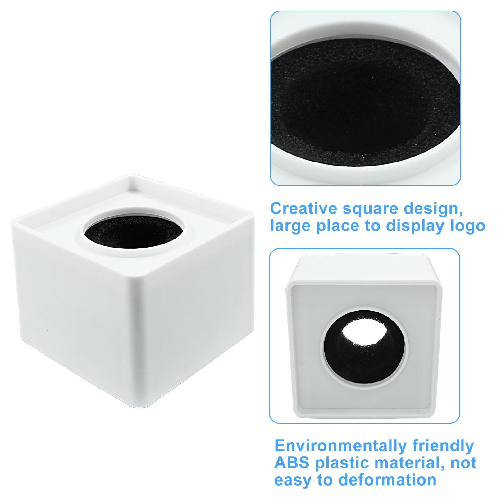 Waziaqoc Microphone Flag Station, Square Cube ABS, White