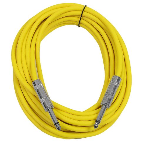 Seismic Audio – SASTSX-25 – 25 Foot TS 1/4″ Guitar, Instrument, or Patch Cable Yellow