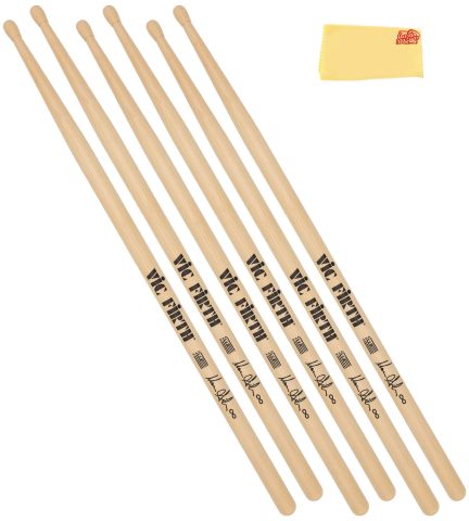 Vic Firth Signature Series Marcus Gilmore Drumsticks – 3-Pack Bundle with Austin Bazaar Polishing Cloth