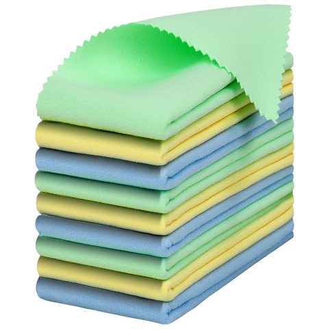 9 Pack Guitar Cloths, 12″x12″ Microfiber Flute Suede Cleaning Cloth for Musical Instruments Plush Polishing Cloths for Guitar Violin Piano Clarinet Trumpet Sax Universal