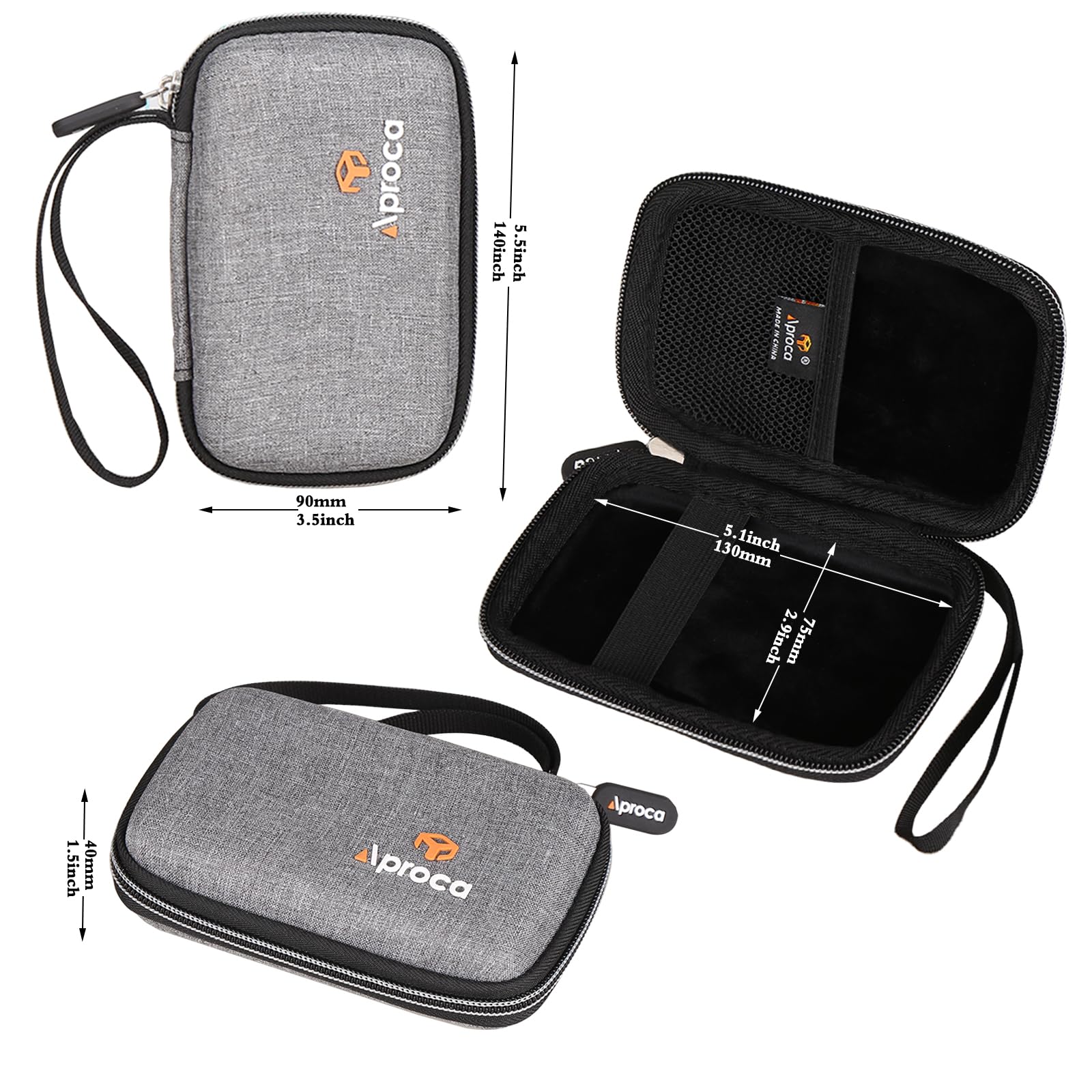 Aproca Grey Hard Storage Travel Case, For Korg TM70 Tuner (TM70TBK) / Korg TM60BK / WEGROWER Tuner Metronome and Accessories
