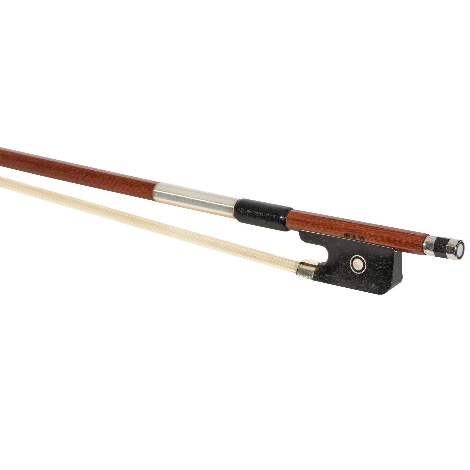 MI&VI AB-510 Brazilwood Viola Bow for 12″ Violas with Ebony Frog | Octagonal Silver Mount | Well Balanced | Light Weight | Mongolian Horse Hair – MIVI Music