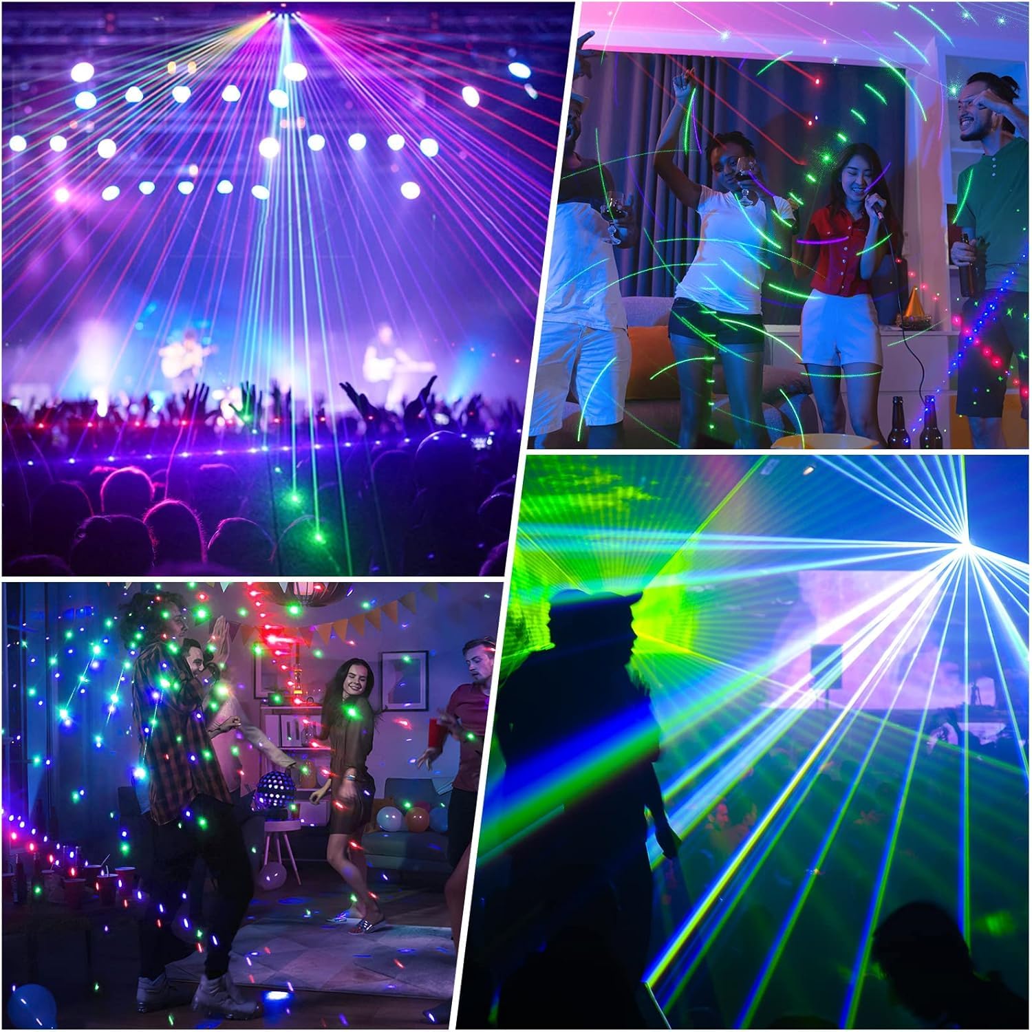 U`King Party Lights DJ Disco Lights,9 Lens Stage Lighting (6)
