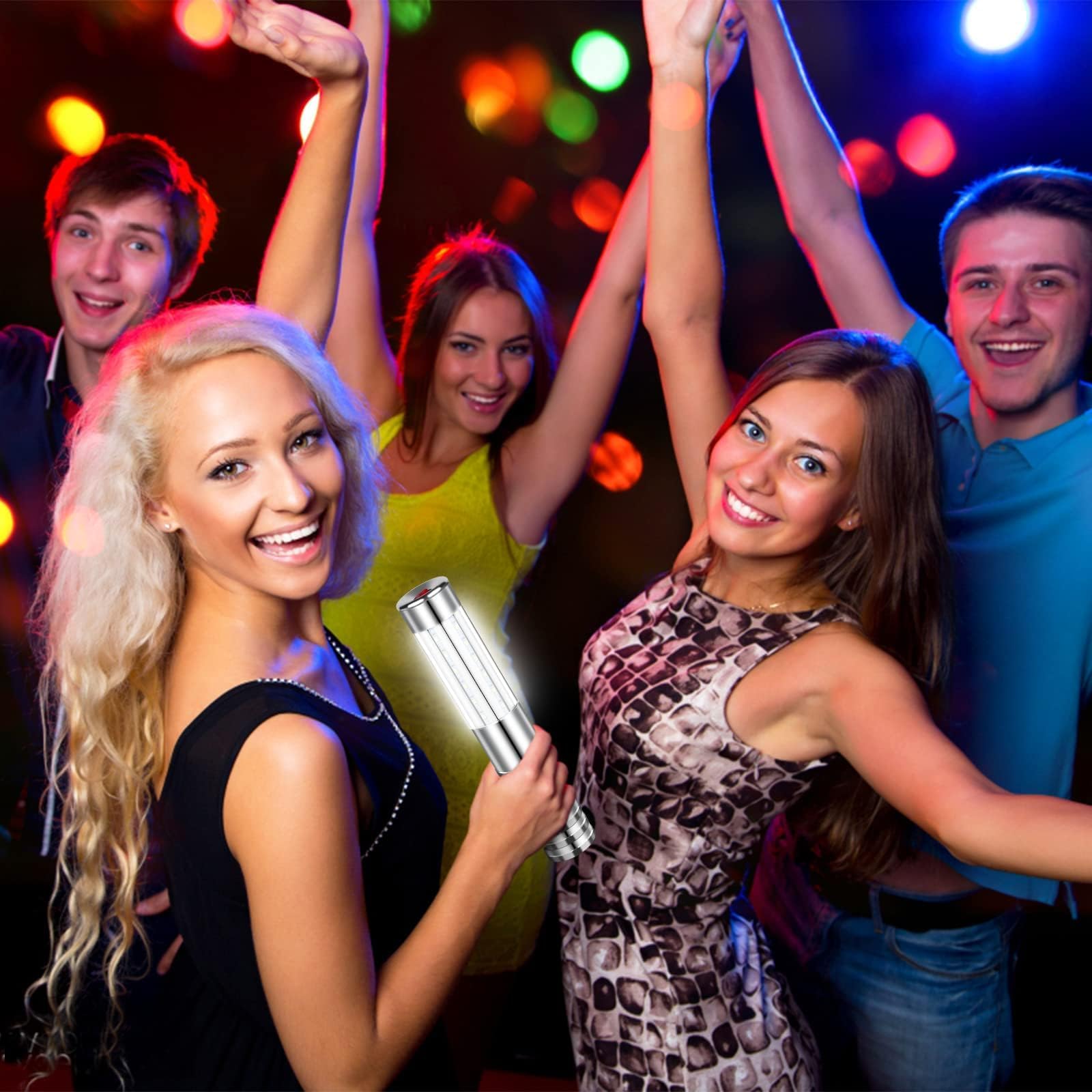 4 Pieces Strobe Baton Bottle Service Sparklers Bottle Service Light Bottle Handheld Light for Nightclubs Weddings Parties Activities Supplies (Silver)