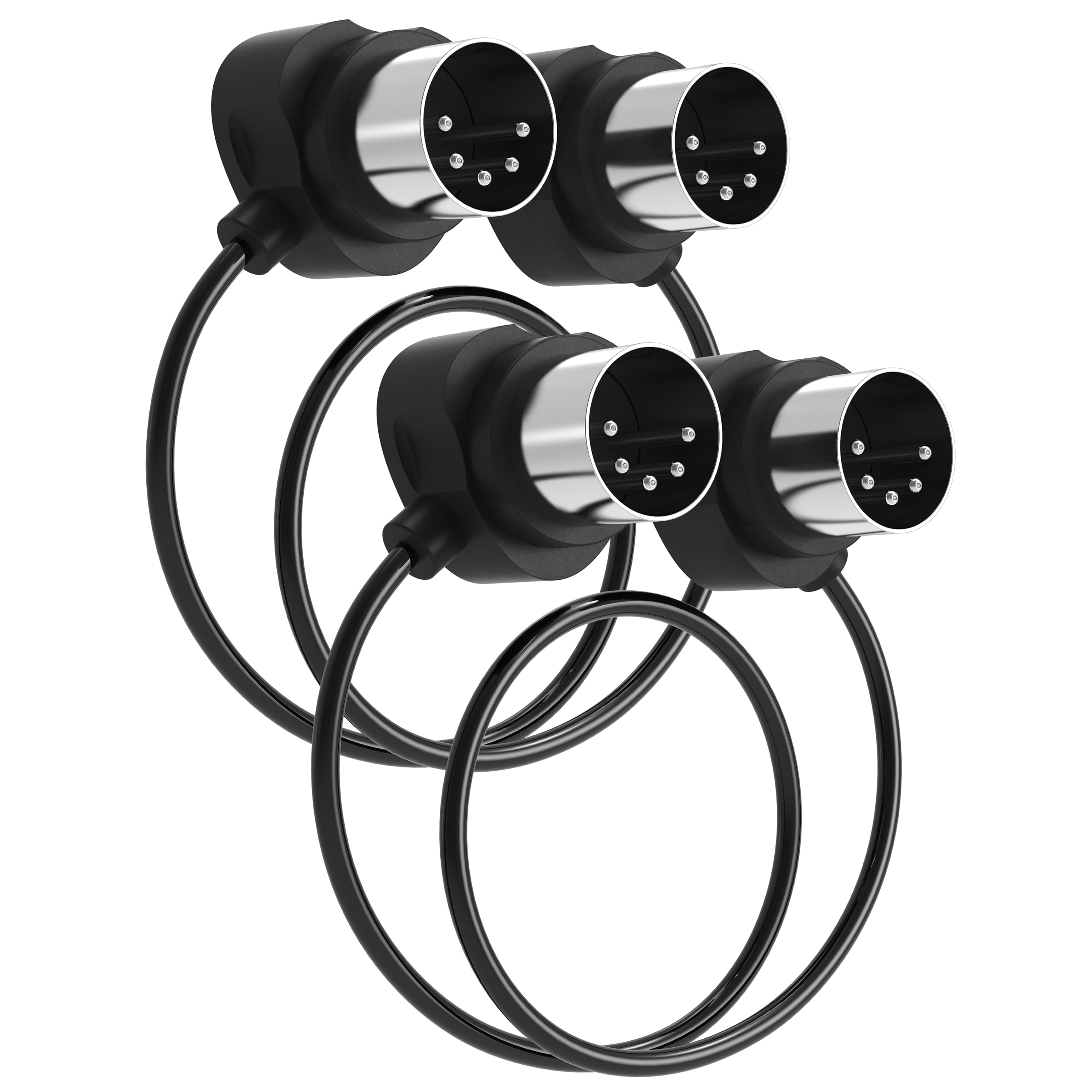 FORE 2-Pack 1-Feet/ 30cm 45-Degree Symmetry Angled MIDI Cable with Ultra-Small Plugs for Tight Space, 5-Pin Din MIDI Cable Compatible with MIDI Keyboard/Interface/Guitar Multi Effects 2-Pack 1ft/30cm