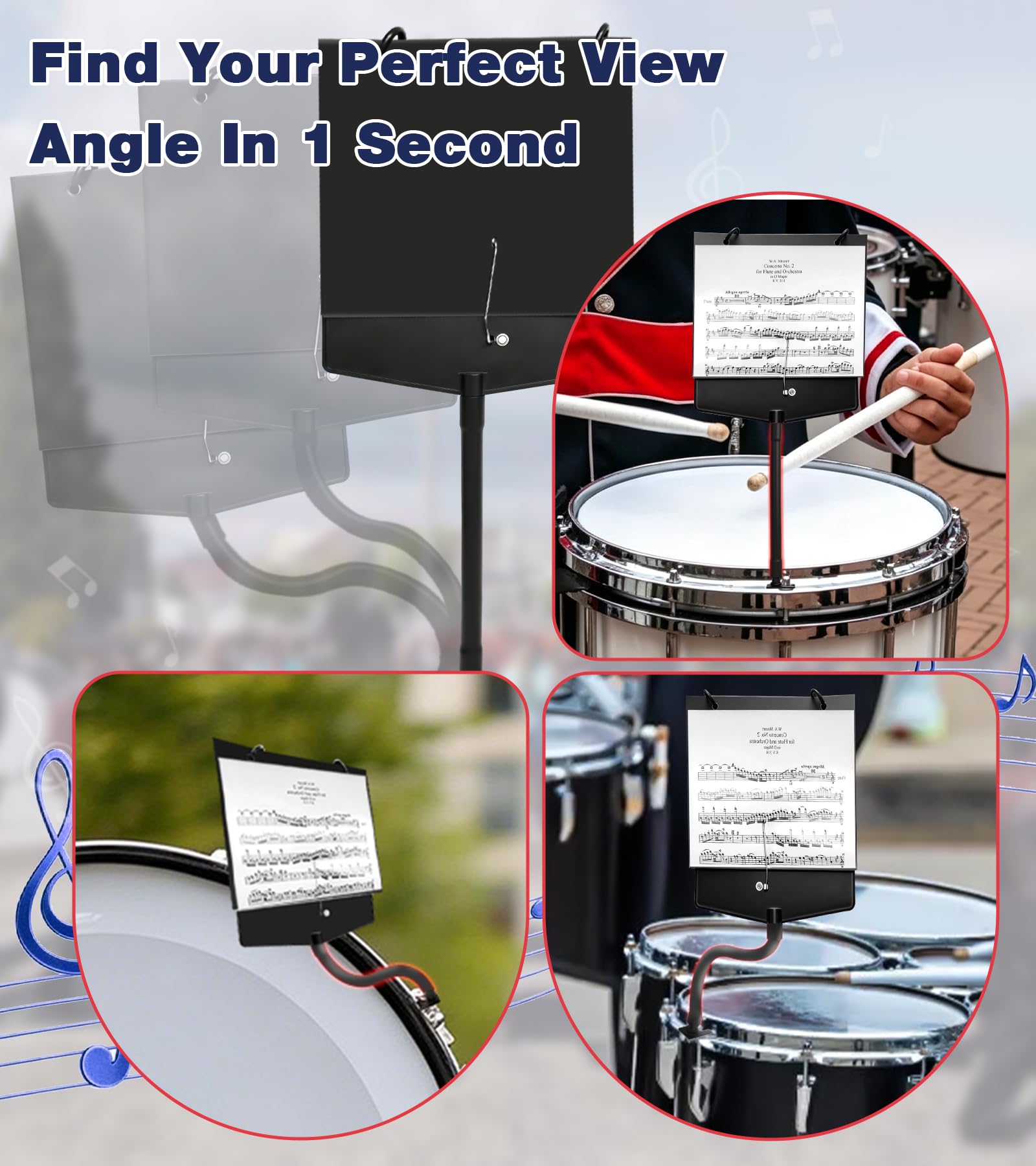 Marching Snare Drum Lyre,Flip Folder Marching Band