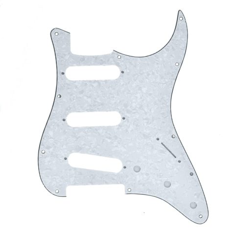 Dopro 11 Hole Vintage 62 Strat ST SSS Single Coil Pickups Guitar Pickguard Scratch Plate with Screws for American FD 62 Stratocaster White Pearl
